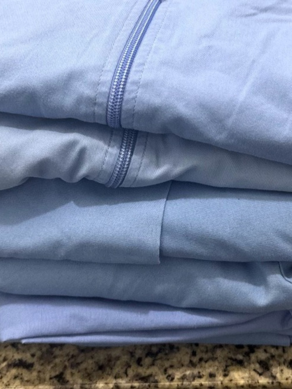 Mystery Box Blue scrubs Lot Well Used Hospital scrubs Medline, Landau Cherokee